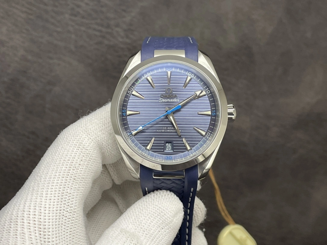 CBD Factory Omega Seamaster Aqua Terra 150M 41mm Blue Dial Blue Rubber (220.12.41.21.03.002) 1:1 Super Clone -DD8900 Movement SmoothTexture 260